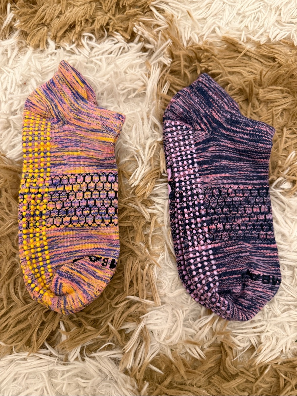 Bombas Women's Low-Cut Athletic Socks - Yellow/Purple and Black/Pink